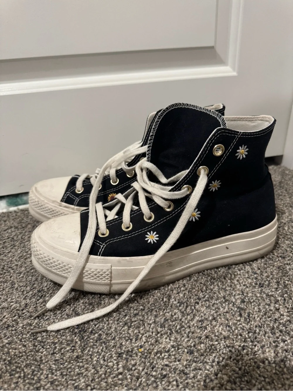 Converse Black High-Top Daisy Platform Sneakers